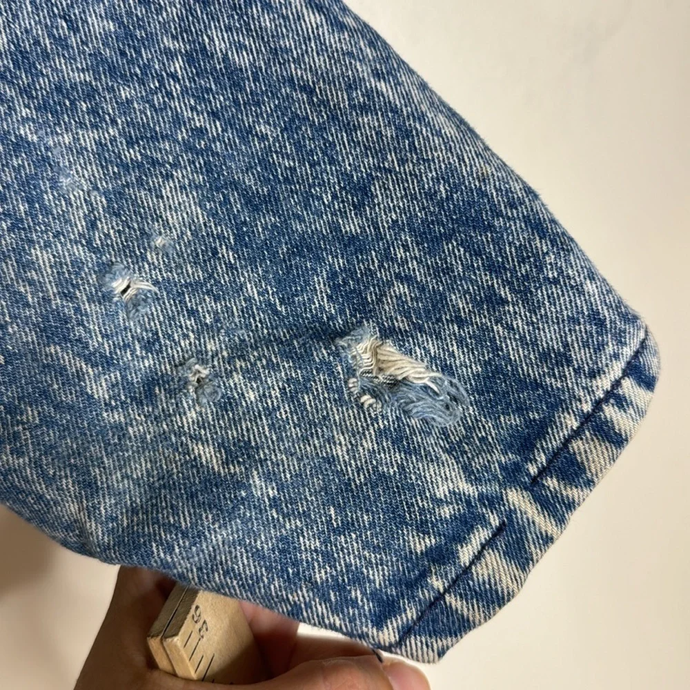 Levi's Kids Vintage Denim Jacket Acid Wash Snap‎ Button Down Blue Girls Large